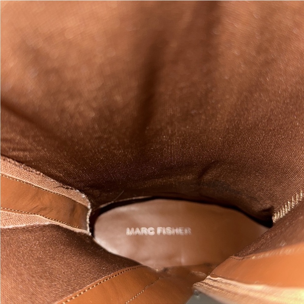 Marc Fisher NEW Women's Hailin Regular Calf Leather Tall Boots Cognac, 6W - Picture 7 of 7